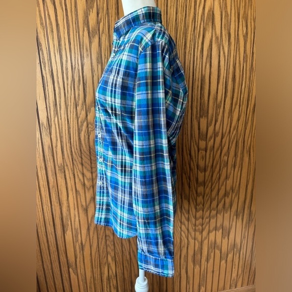 American Eagle outfitters athletic fit plaid colored button down shirt - Picture 10 of 12